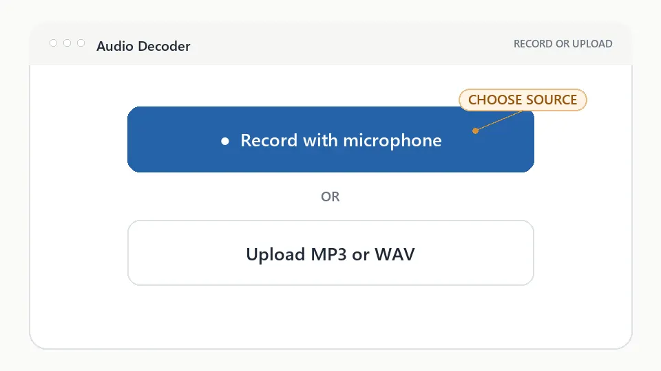 Uploading audio into the Audio Morse Decoder interface